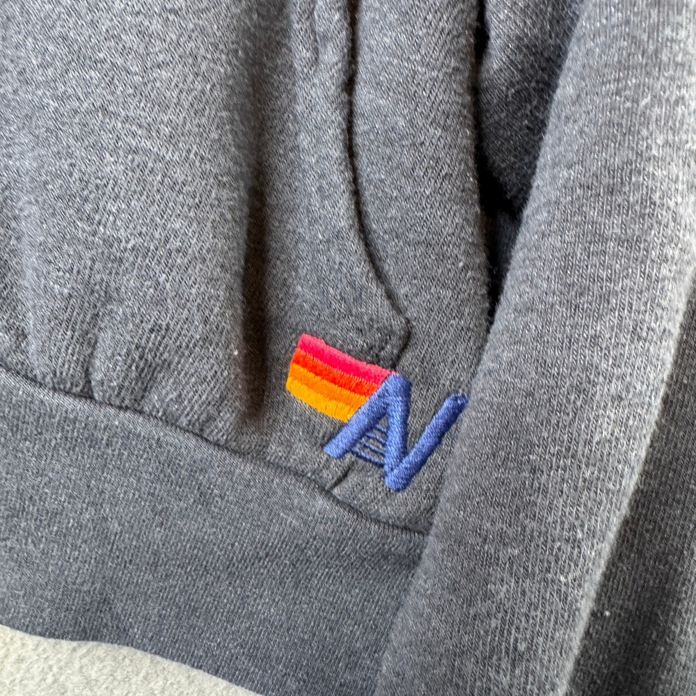 Aviator Nation Womens Charcoal Gray Sunset Patch Cropped Full Zip Hoodie Size M - Picture 3 of 8